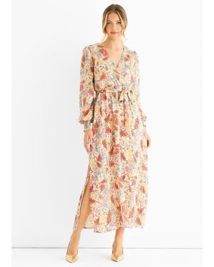 Gini London Multi Jacquard Chiffon Midi Dress - White