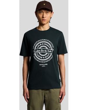 Lyle & Scott Crafted For The Bold Graphic T-Shirt - Black