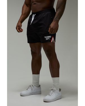 BoohooMAN Training Dept Contrast Trim Stretch Woven 5Inch Short - Black