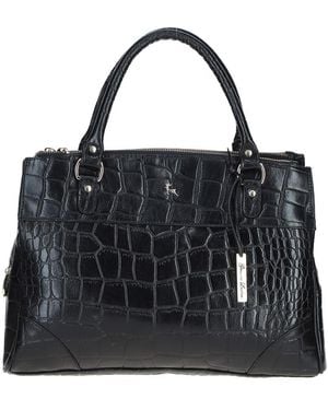 Ashwood Leather 'Borsa Verniciata' Three Section Shoulder Bag - Black