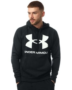 Under Armour Ua Rival Fleece Big Logo Hoodie In Zwart-wit