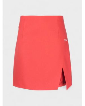 Off-White c/o Virgil Abloh Logo Print High Waisted Skirt - Red