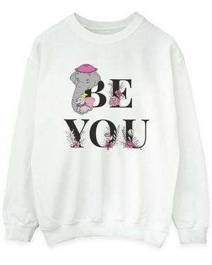 Disney Ladies Dumbo Be You Sweatshirt - White