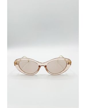 SVNX Cat Eye Metal Side Detail Sunglasses - Natural