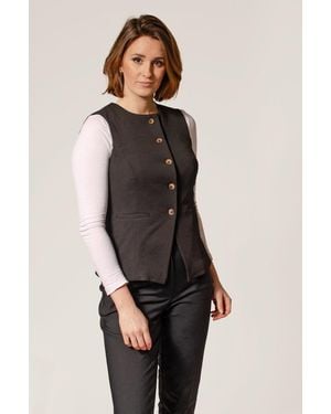New Look Tailored Waistcoat Round Neck - Black