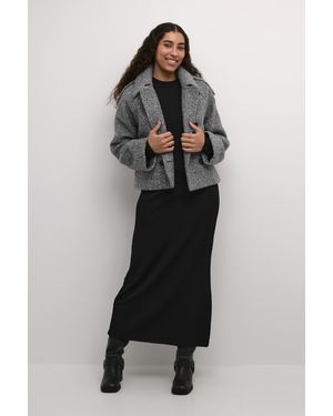 Kaffe Jas Regular Fit Grey Melange - Zwart