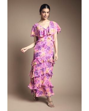 Oasis Ruffle Detail Maxi Dress - Pink