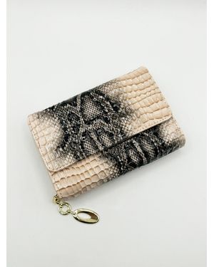 SVNX Faux Crocodile Pattern Folded Purse - Natural