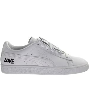 PUMA Basket Badge Hndwrttn Trainers Leather - Grey