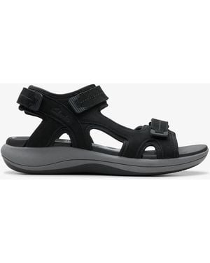 Clarks Mira Free Nubuck Sandals - Black