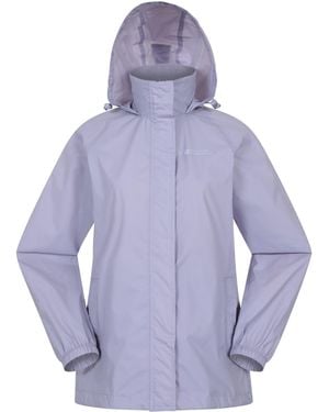 Mountain Warehouse 'Pakka' Packable Jacket Waterproof Breathable Adjustable Hood Rain Coat Polyamide - Purple