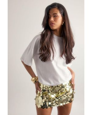 Boohoo Disc Sequin Mini Skirt - Metallic
