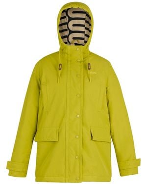 Regatta Ladies Orla Kiely Plain Mid Length Waterproof Jacket (Antique Moss) - Yellow