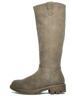 Divaz Luxe Quinn Vegan Knee High Boots - Black