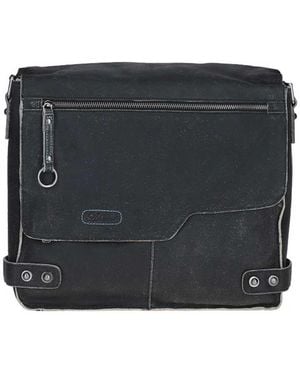 Ashwood Leather Real Messenger Bag - Black