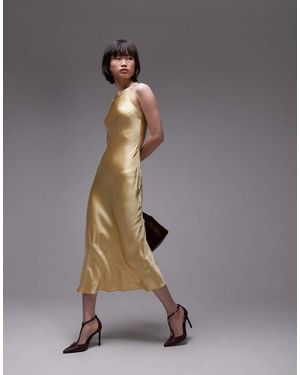 & Other Stories Bias Cut Satin Midi Dress - Grey