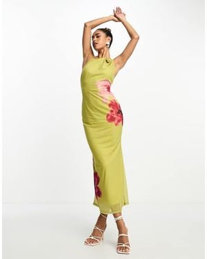 ASOS High Asymmetric Neck Maxi Dress - Multicolour