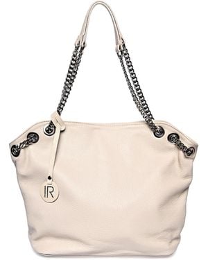 Isabella Rhea Beige Rundleer Tas - Naturel