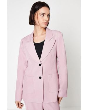 Oasis Patch Pocket Button Detail Blazer - Pink