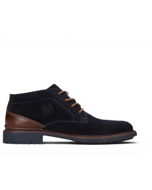 Bugatti Suede Leather Lace-Up Desert Ankle Boots - Blue