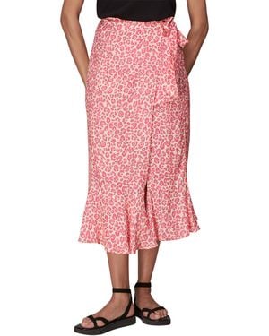 Whistles Cheetah Print Wrap Skirt - Pink