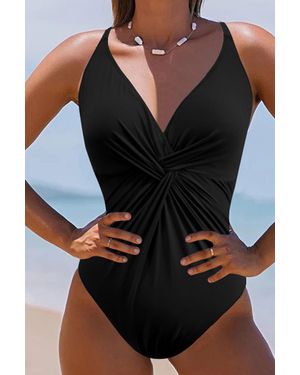 Azura Exchange Crisscross Back Onepiece Swimsuit - Black