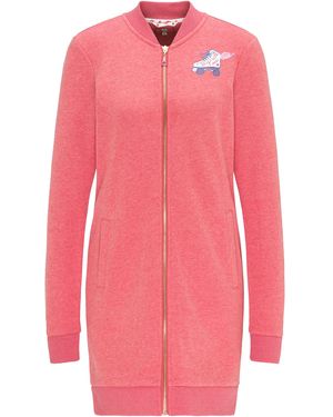 myMo Lang Sweatvest Melange - Roze
