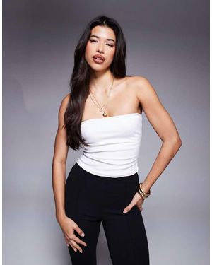 Princess Polly Ribbed Bandeau Top - Grey