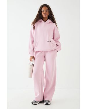DSGN Studio Script Embroidered Hooded Tracksuit - Pink