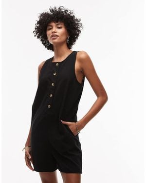 TOPSHOP Twill Romper - Black