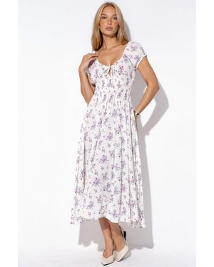 Busem Floral Viscose Maxi Dress - White