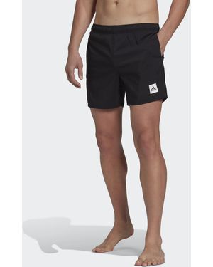 adidas Short Length Solid Swim Shorts - Black