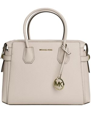 Michael Kors Mercer Satchel Bag 35S4Gm9S6L - Natural