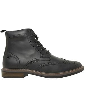 Nicholas Deakins Trigger Lace-Up Brogue Boots - Black