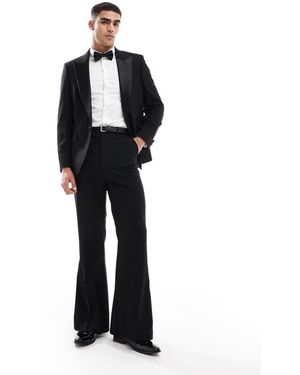 ASOS Flare Tuxedo Suit Trousers - Black