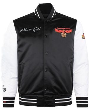 Mitchell & Ness Nfl Buffalo Bills Satin Bomber Jacket - Black