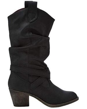 Rocket Dog Ladies Sidestep Mid-Calf Western Boot - Black