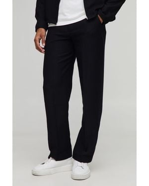 BoohooMAN Relaxed Fixed Waist Trousers - Black
