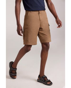 Mountain Warehouse 'Lakeside' Twill Cotton Cargo Shorts With Multiple Pockets - Natural