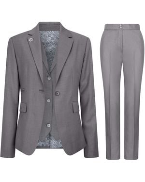 TruClothing 3 Piece Tailored Fit Plain Formal Office Suit - Grey