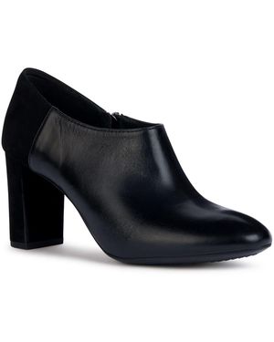 Geox D Pheby Leather Heels - Blue
