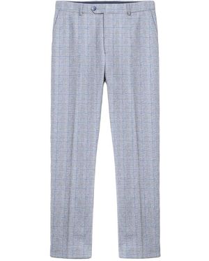 Lambretta George Pow Check Suit Trousers - Blue