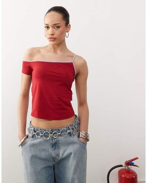 Motel Jala One Shoulder Vest - Red