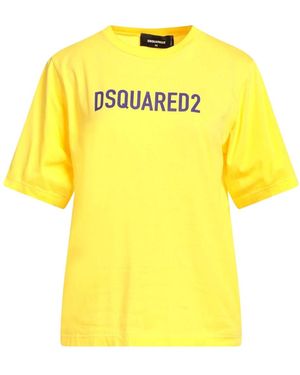DSquared² Eco Dyed Easy Dark T-Shirt Cotton - Yellow