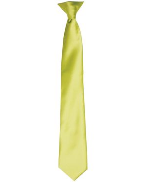 PREMIER Adult Satin Tie (Lime) - Yellow