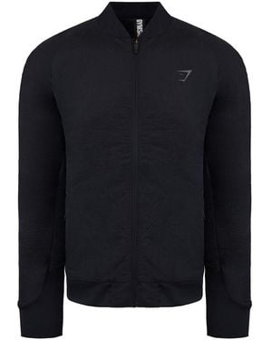 GYMSHARK Retake Quilted Bomber Jacket Nylon - Blue