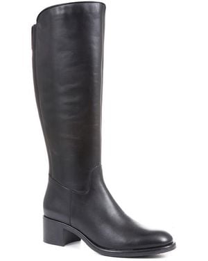 Jones Bootmaker Donatella Knee High Leather Boots - Black