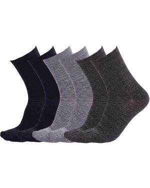 Pro Socks 6 Pairs Cotton Mid-Calf S25609 - Blue