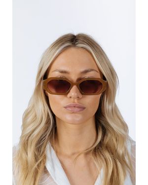 SVNX Oval Geomentric Sunglasses - Brown
