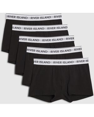 River Island Pack Of 5 Trunks Cotton - Black